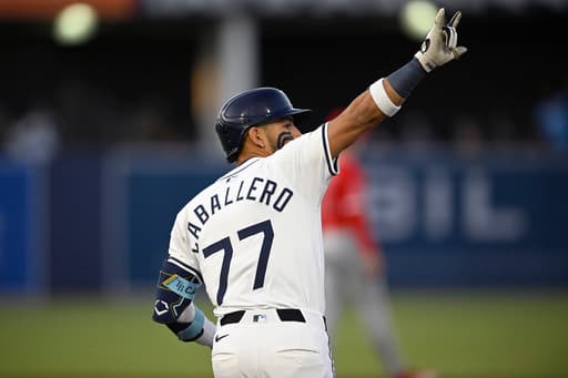Caballero slugs 1st career slam and Rays win 5-4 over Angels with teams combining for 6 homers