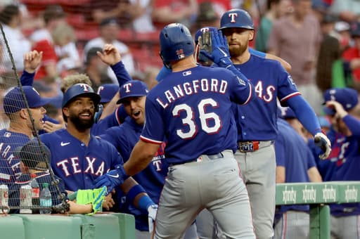 Wyatt Langford homers on 1st pitch and Rangers beat Red Sox 6-4 in front of Scotland’s Tartan Army