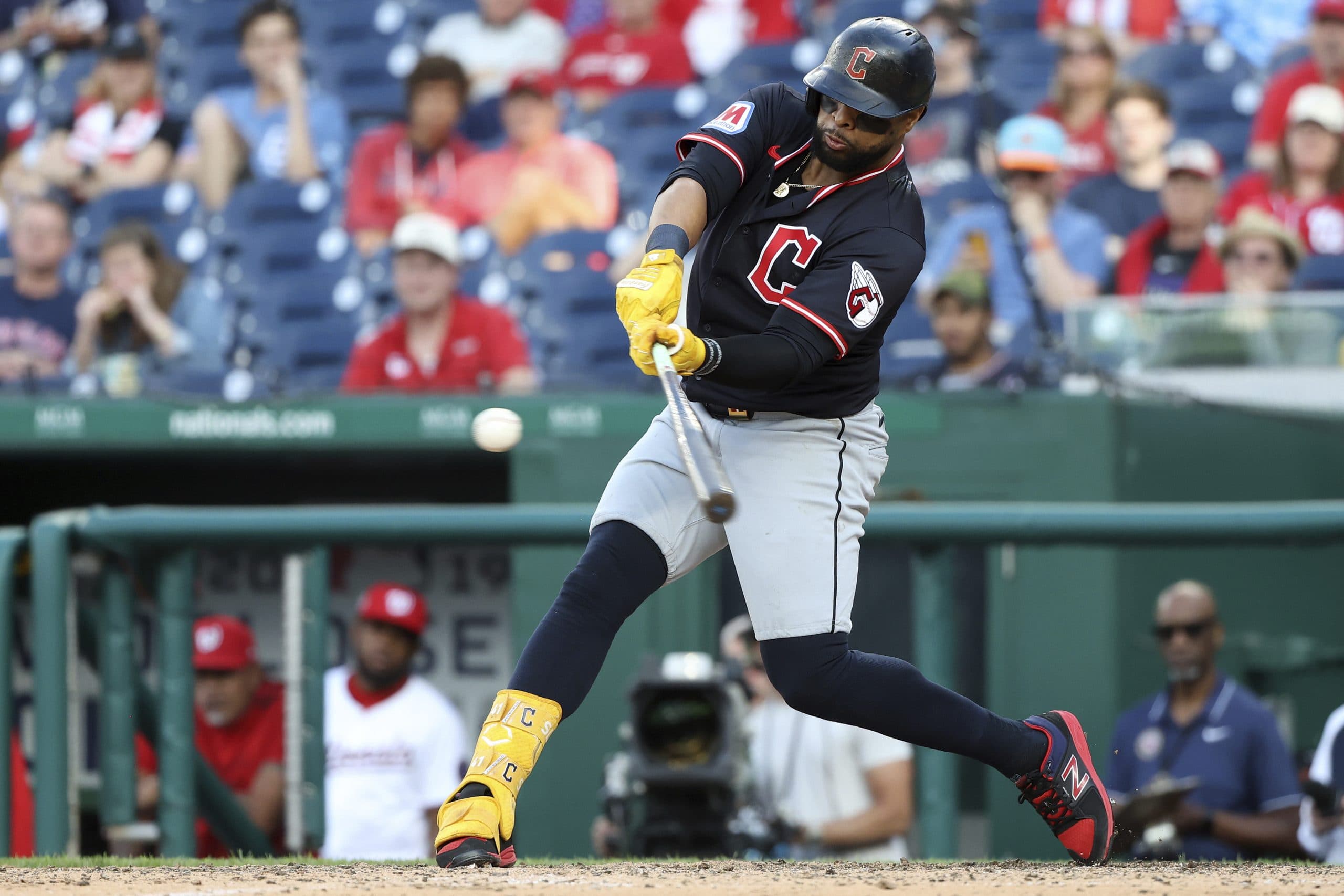 Carlos Santana’s 3-run homer helps Guardians beat Nationals 9-1 and split a doubleheader