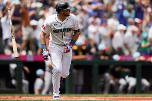 Raleigh hits Nos. 34 and 35 to match Griffey’s Mariners record for HRs before All-Star break