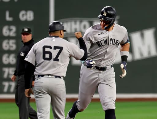 Judge passes DiMaggio, Gil pitches 6 no-hit innings as Yankees beat Red Sox 4-1
