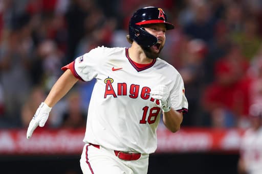 Angels first baseman Schanuel hit by pitch, leaves game and diagnosed with a left wrist contusion