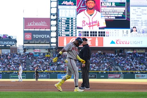 Braves star Ronald Acuña Jr. exits early with left hamstring tightness