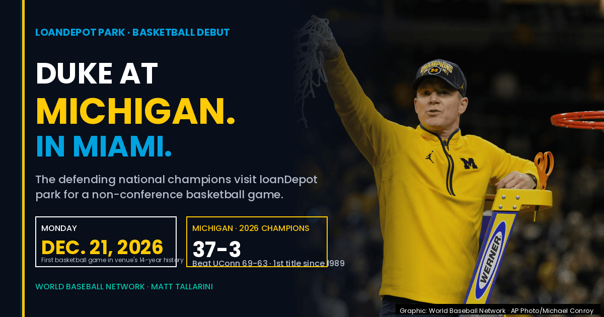 Duke vs. Michigan Basketball Coming To loanDepot Park On December 21 — The Latest Chapter In A Stadium That Keeps Hosting Things It Wasn’t Built For