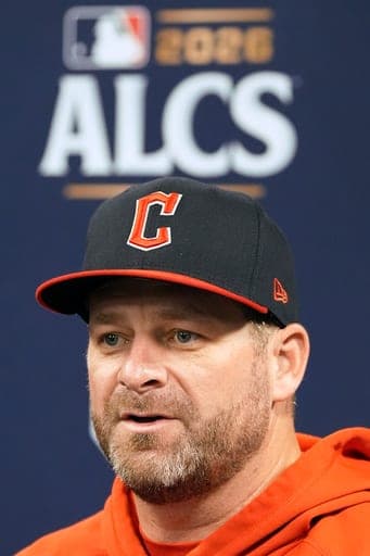 Cleveland Guardians manager Stephen Vogt speaks to the media before practice in a baseball American League Championship Series against the Tampa Bay Rays Sunday, Oct. 11, 2026, in St. Petersburg, Fla. (AP Photo/Chris O'Meara) (AP Photo/Chris O'Meara)