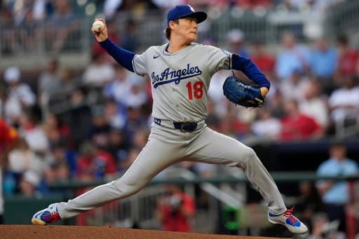 Yamamoto allows only 1 hit in 6 scoreless innings and Betts homers as Dodgers hold off Braves 2-1