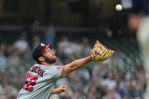 Nationals reliever Ken Waldichuk leaves game vs. Brewers after hurting his arm on pitch