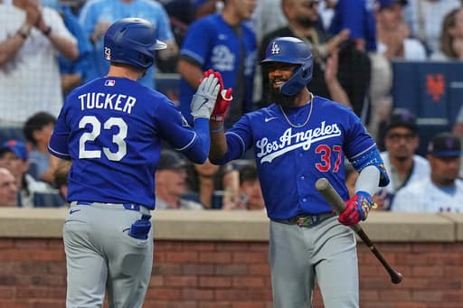 Tucker homers again and Yamamoto allows 1 run in 6 innings as Dodgers beat sloppy Mets 4-3