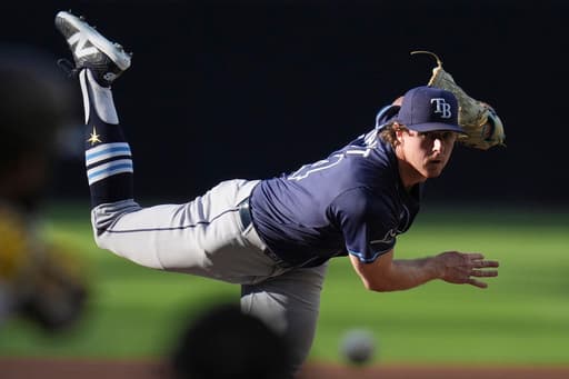 Pepiot, Lowe help the Rays beat the Padres 4-1 for their 4th straight win