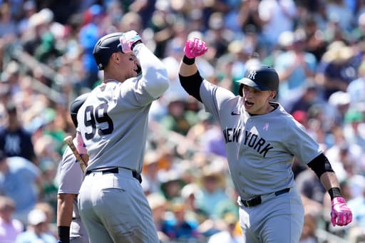 Aaron Judge gets 4 hits to raise his average to .409 and the Yankees beat the A’s 12-2