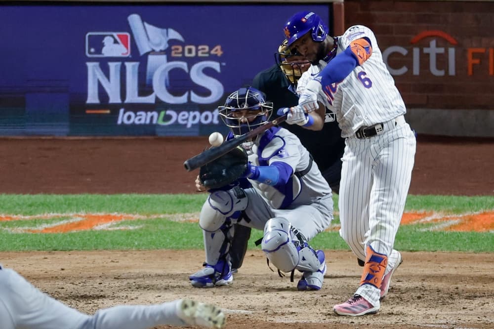 Starling Marte wears necklace from fan, gets his 4th hit in Mets’ NLCS win over Dodgers