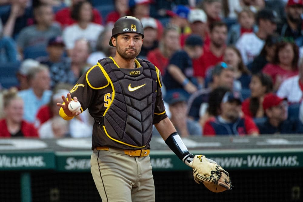 Padres catcher Kyle Higashioka receives replica medal for grandfather’s World War II service