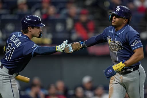 Ryan Vilade has 3 hits, drives in 2 runs as Tampa Bay beats Cleveland 3-2 to extend win streak to 5