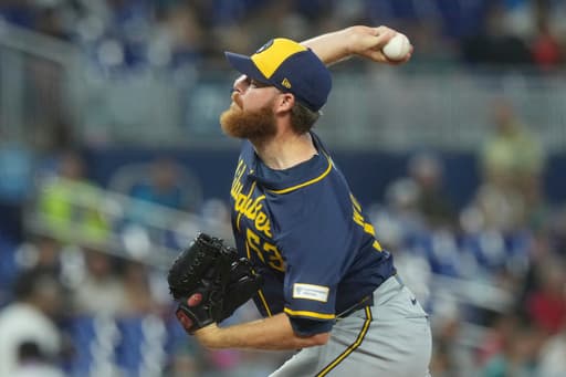 Brewers’ Brandon Woodruff strikes out 8, allows two hits in 6 innings in 1st MLB start since 2023