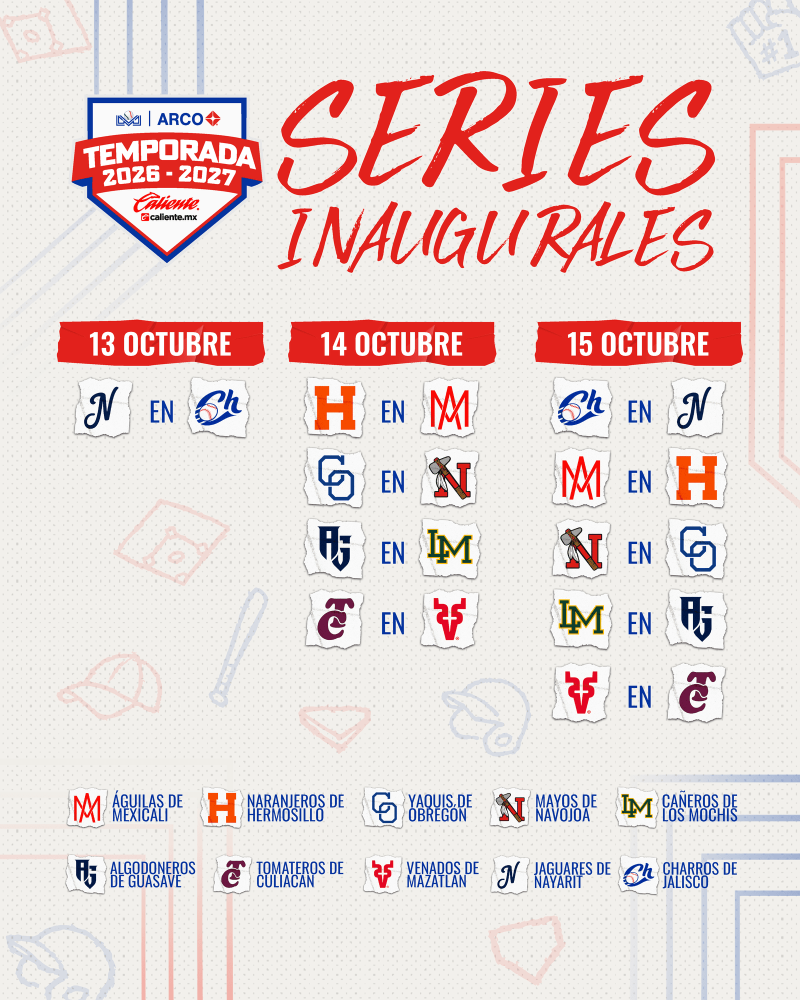 Liga ARCO Mexicana del Pacifico Announces Slate of Home Openers for 2026-27