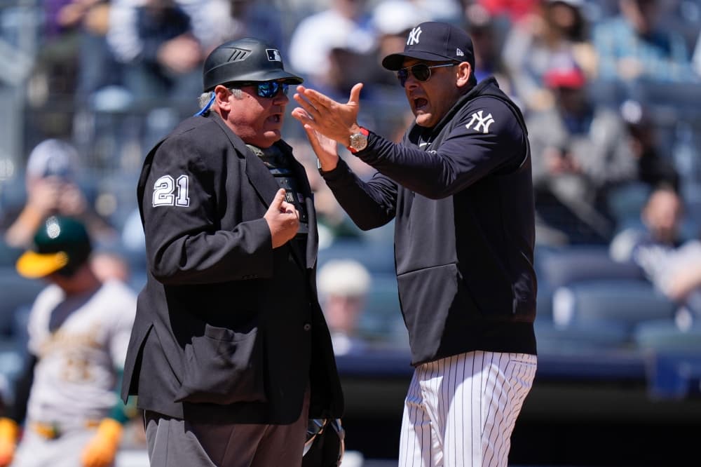 Yankees manager Aaron Boone is ejected 5 pitches into game vs. Athletics