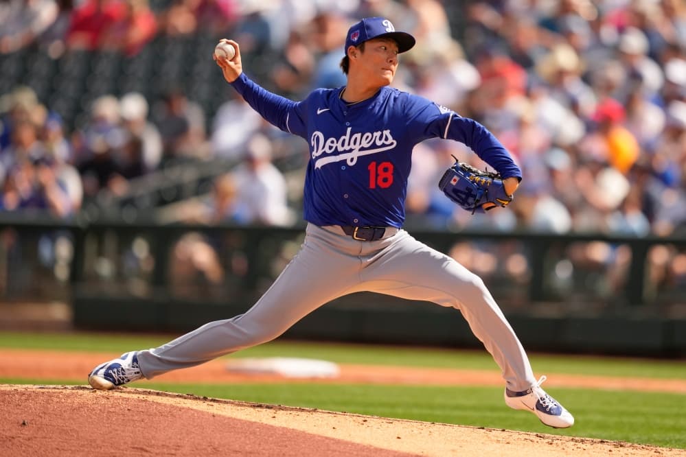 Yoshinobu Yamamoto throws 2 impressive, scoreless innings in MLB exhibition debut for Dodgers