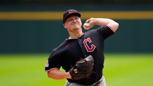Cleveland Guardians pitcher Parker Messick throws against the Detroit Tigers during the first inning of a baseball game Thursday, Aug. 13, 2026, in Detroit. (AP Photo/Paul Sancya) (AP Photo/Paul Sancya)