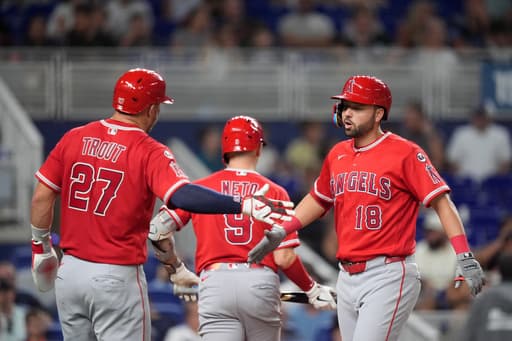 Trout and Schanuel homer in Angels 4-3 win over Marlins