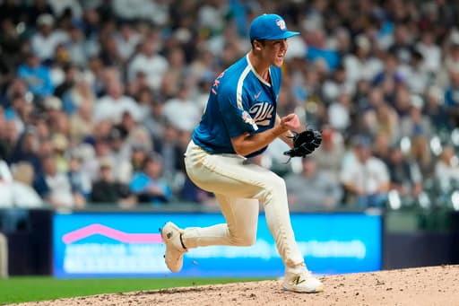 Flame-throwing Misiorowski strikes out 11 as Brewers blank Yankees 6-0