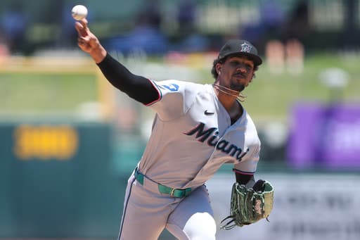 Eury Pérez perfect for 7 innings, then Marlins hang on for 9-8 win over A’s