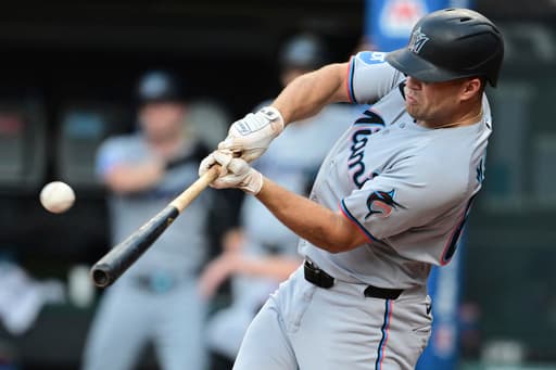 Jakob Marsee making a solid impression in 1st major league action with the Miami Marlins