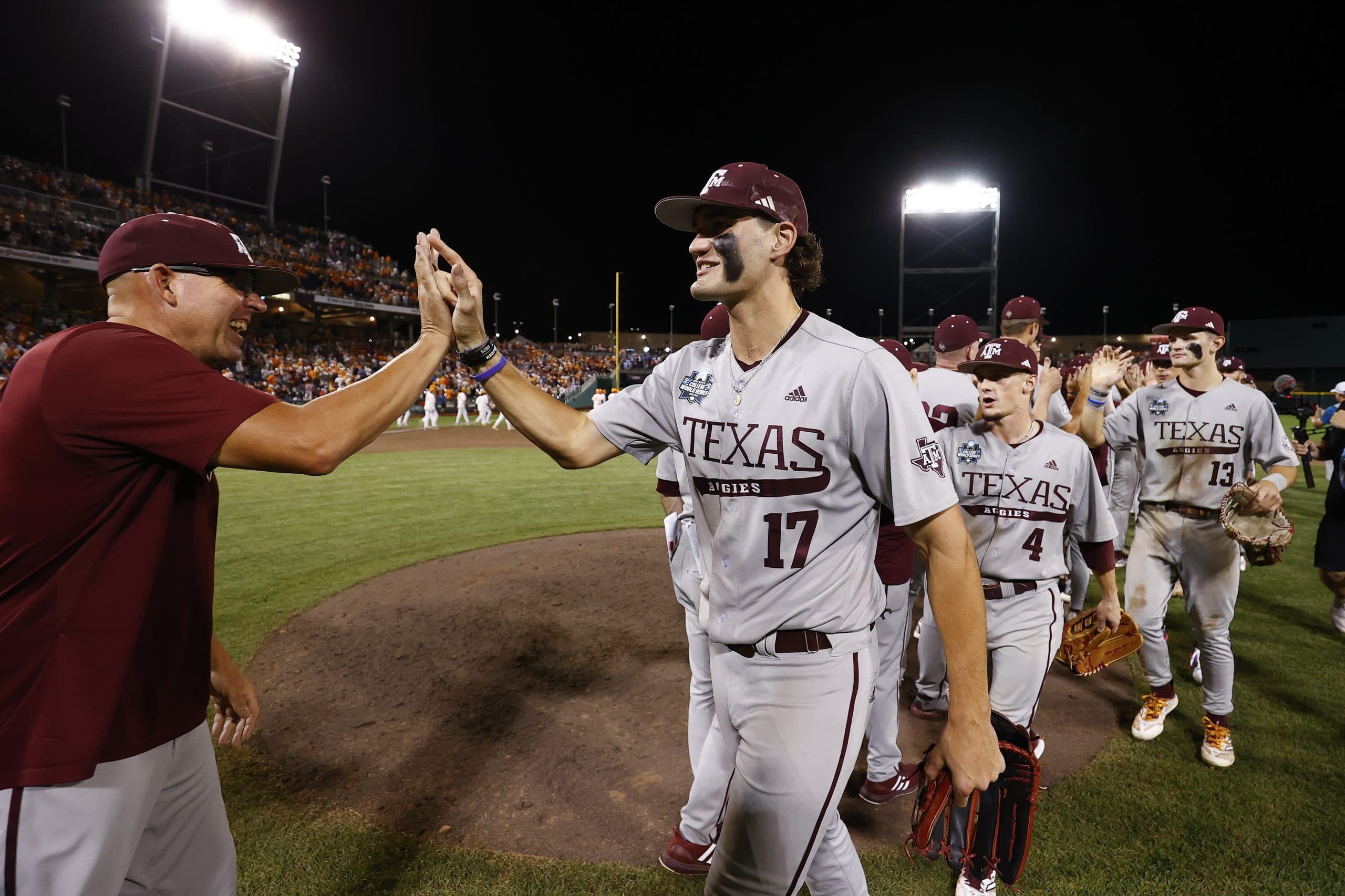 Texas A&M Beats Tennessee in Game One of CWS Championship