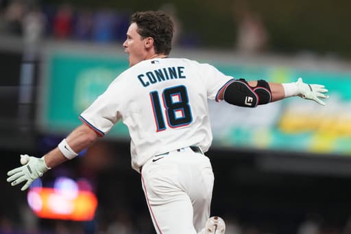 Griffin Conine’s walk-off RBI single snaps the Marlins’ 12-game skid with an 8-7 win over Phillies