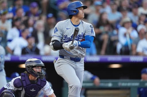 Ohtani hits 44th homer and Call has big night as Dodgers pound Rockies 11-4