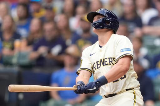 Andrew Vaughn homers in 1st at-bat with Brewers after Rhys Hoskins goes on injured list