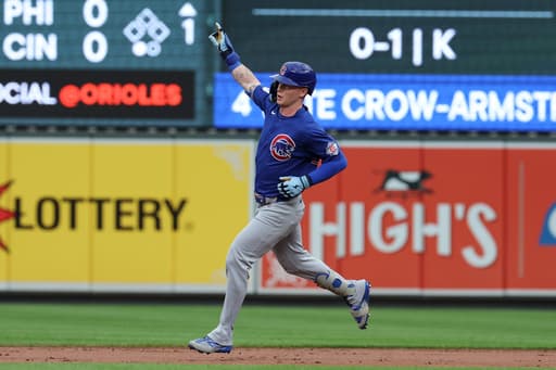 Crow-Armstrong hits 2 of Chicago’s 5 homers and Cubs outslug Baltimore Orioles 9-7