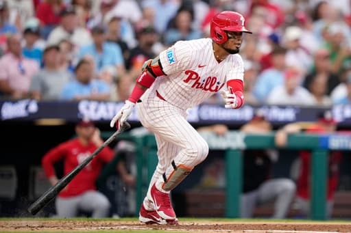 Arraez has 2 hits and 2 RBIs in Phillies debut, Luzardo tosses 8 innings in 5-0 win over Nationals