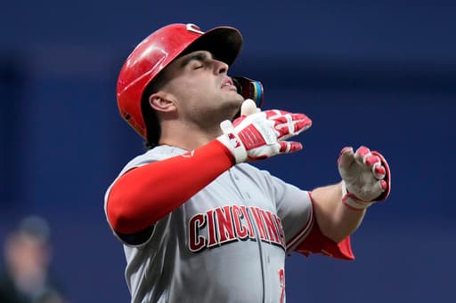 Rookie Sal Stewart hits his 8th homer as Reds top Rays 6-1 for 4th straight win