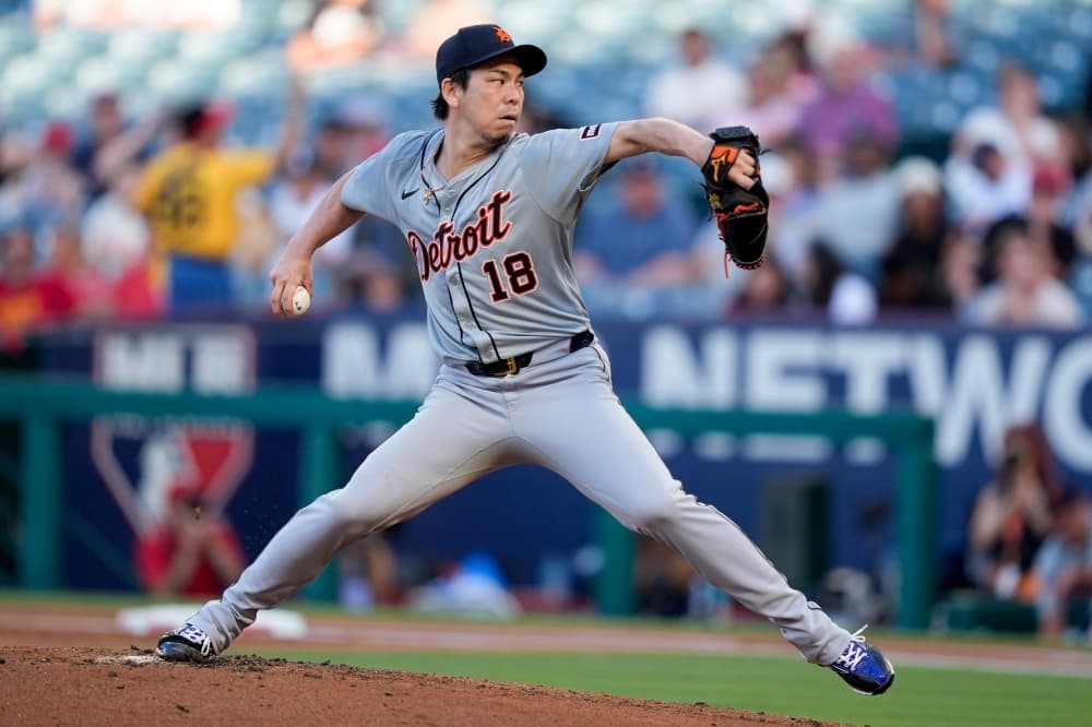 Detroit pitcher Kenta Maeda leaves in 6th inning after taking liner off his hip