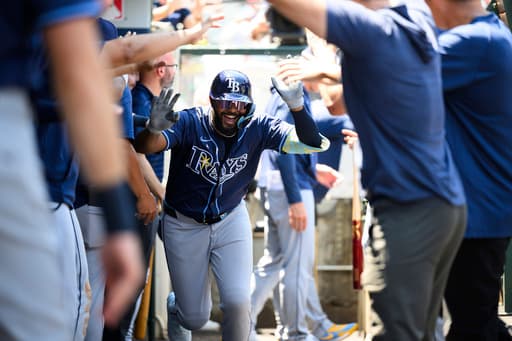 Caminero homers twice to reach 30 in the Rays’ 5-4 victory over the Angels