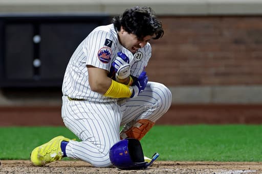 Mets catcher Francisco Alvarez plunked again but appears to have dodged injury
