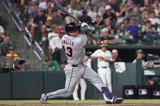 Dillon Dingler’s grand slam helps the Tigers beat A’s 13-1 in Max Clark’s debut