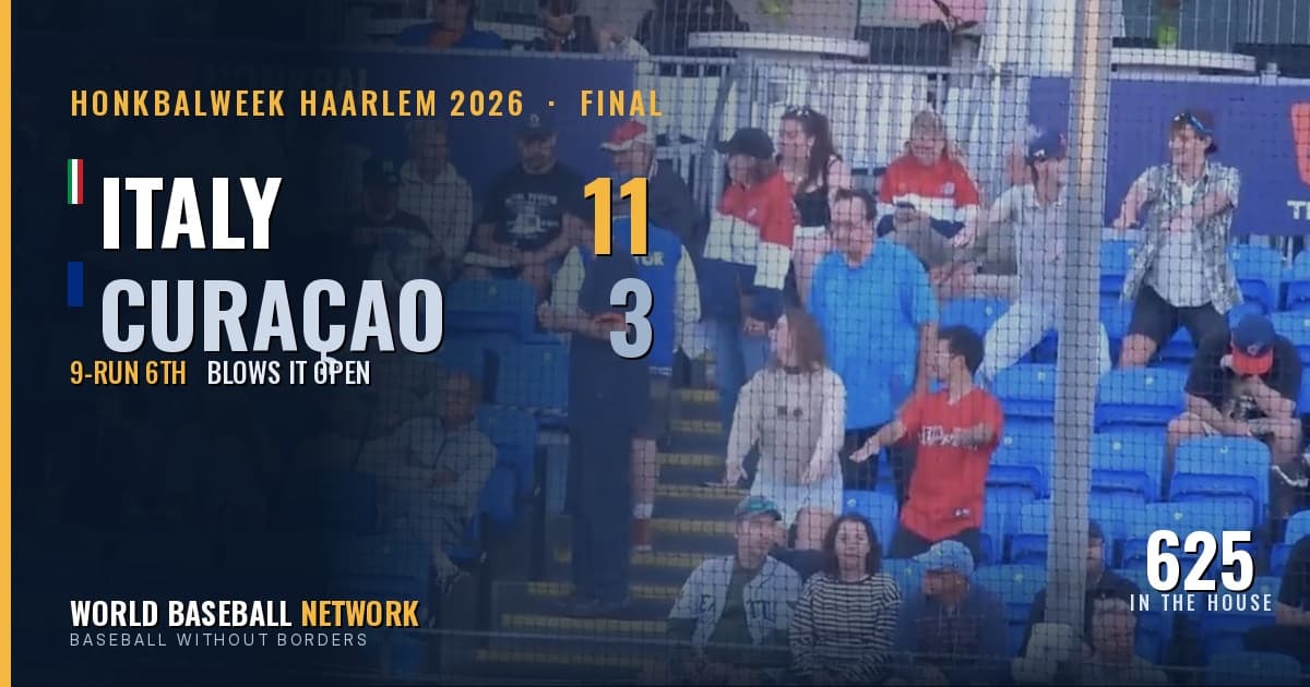 Italy 11, Curaçao 3: A Nine-Run Sixth Buries Curaçao as the Azzurri Stay Perfect at Honkbalweek Haarlem