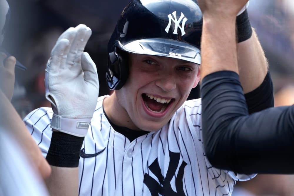 Yankees rookie Ben Rice hits 1st big league homer after being moved into leadoff spot