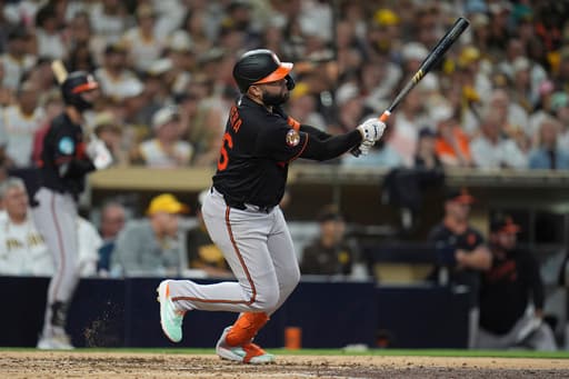Rivera has 4 RBIs, Wells wins in return as the Orioles beat the Padres 6-2