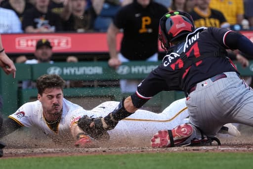 Jake Mangum homers and drives in 2 runs as Pirates hold off Twins 10-9