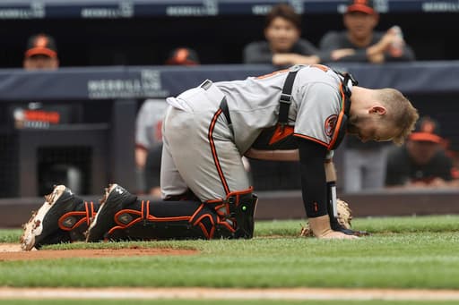 Orioles catcher Maverick Handley leaves game after collision with Yankees’ Jazz Chisholm Jr.