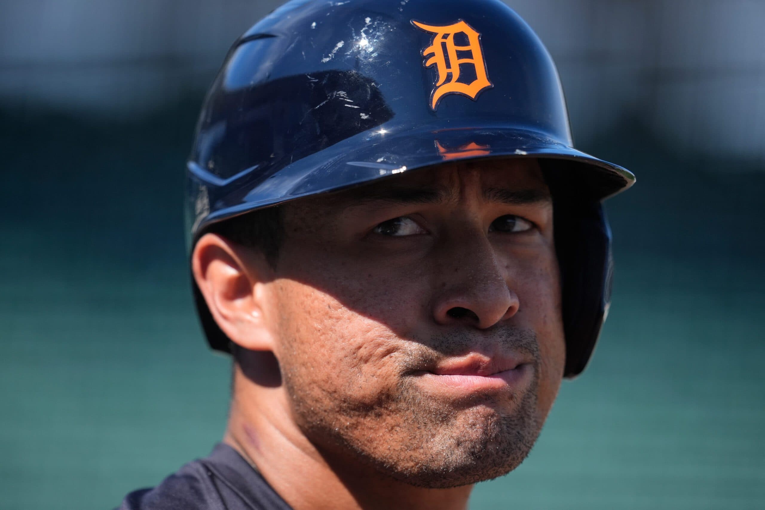 Detroit Tigers' Jahmai Jones works during workouts at spring training baseball, Friday, Feb. 20, 2026, in Lakeland. (AP Photo/Mike Stewart)