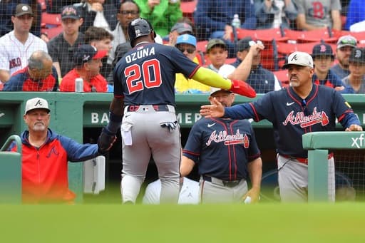 Marcell Ozuna homers for second straight day, and Braves beat Red Sox 10-4 for series win