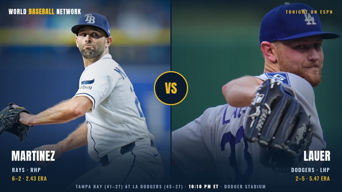 How to Watch Rays at Dodgers Tonight on ESPN: Nick Martinez’s All-Star Case Meets the NL’s Best