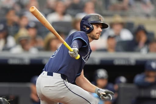 Brandon Lowe, Jake Mangum drive the Rays’ 7-run 4th inning in a 7-3 victory over the Angels