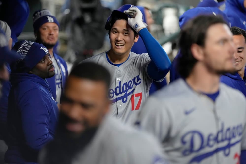 Ohtani says he feels settled off the field and at the plate. He even spilled a secret hitting drill