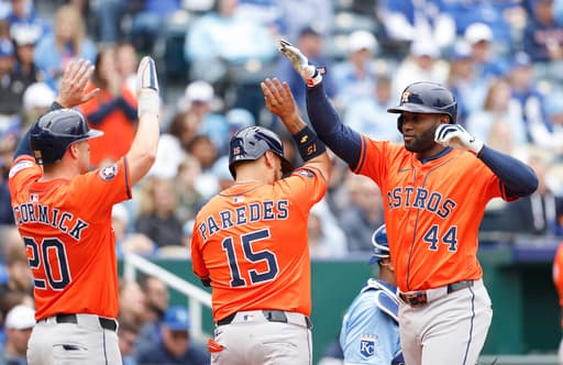 Alvarez’s long home run backs Brown’s solid start in Astros 7-3 win over Royals