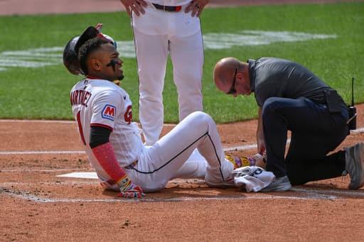 Guardians lose outfielders DeLauter, Martínez to injuries in first 2 innings against Tigers