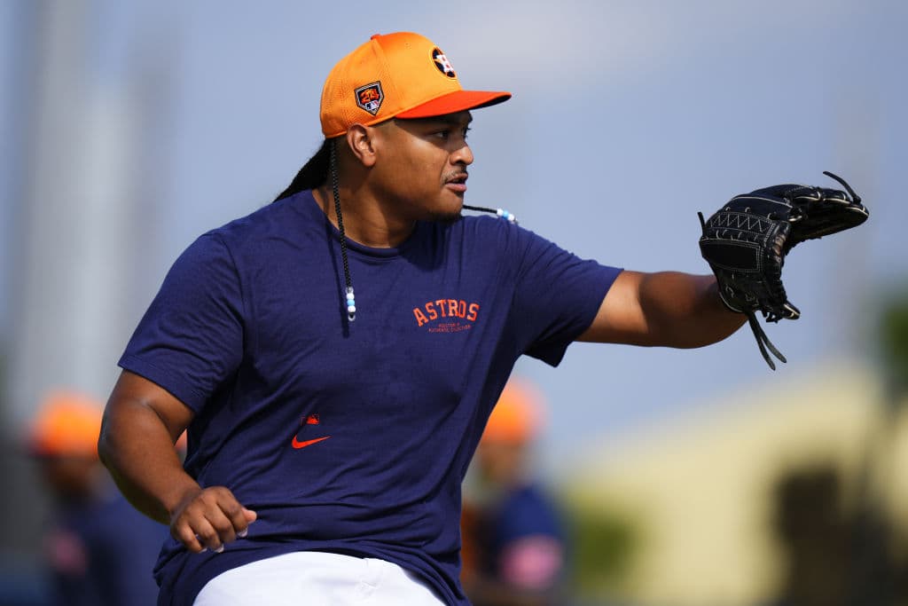 Astros’ Luis Garcia scratched from batting practice, another setback following Tommy John surgery